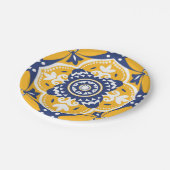 Assiettes En Carton 💛 💙 🤍 Belle Azulejos bleu et jaune (Angle)