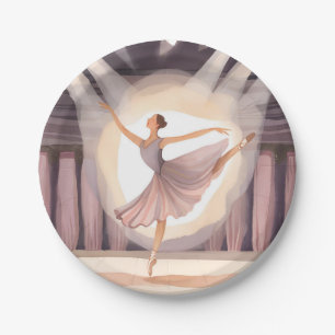Assiettes En Carton Belle Ballerine Arts de ballet Danse Aquarelle