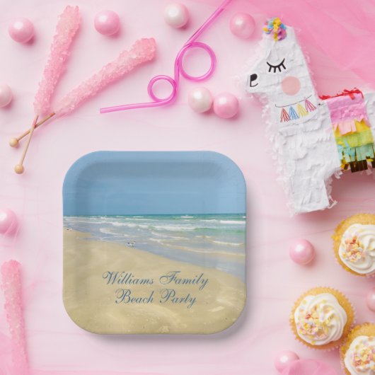 Assiettes En Carton Belle Beach Party Custom Ocean Photographie (Fête)