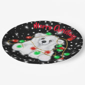 Assiettes En Carton Belle bébé polaire ours de noël lumières étoile nu (Angle)