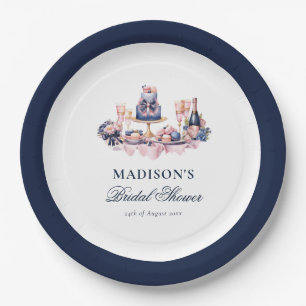 Assiettes En Carton Belle Bridal Shower aquarelle personnalisée
