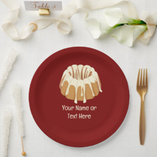Assiettes En Carton Belle Bundt Sponge - Fluted Cake et votre texte
