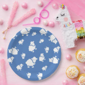 Assiettes En Carton Belle caricature Mouton sur arrière - plan bleu (Fête)