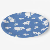 Assiettes En Carton Belle caricature Mouton sur arrière - plan bleu (Angle)