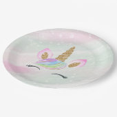 Assiettes En Carton Belle caricature Unicorne W/ Arc-en-ciel (Angle)