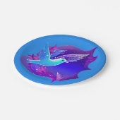 Assiettes En Carton Belle carte graphique de colombe bleue (Angle)