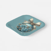 Assiettes En Carton Belle Cascade de Noël Turquoise Roses (Angulaire)