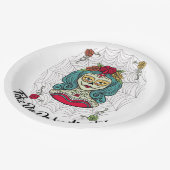 Assiettes En Carton Belle Catrina Feliz Día de Muertos (Angle)