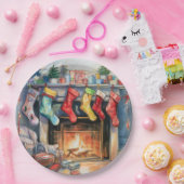 Assiettes En Carton Belle cheminée Abstraite Bas (Fête)