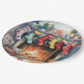 Assiettes En Carton Belle cheminée Abstraite Bas (Angle)