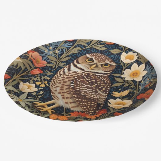 Assiettes En Carton Belle Chouette bractée William Morris Inspiré (Angle)