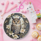 Assiettes En Carton Belle Chouette Et Fleurs De Jasmin (Fête)