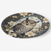 Assiettes En Carton Belle Chouette Et Fleurs De Jasmin (Angle)