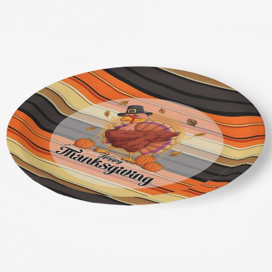 Assiettes En Carton Belle Collection d'Automne Thanksgiving tendance (Angle)