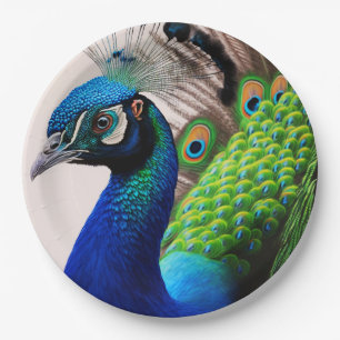 Assiettes En Carton Belle couleur Peacock Paon Bird faune