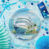 Assiettes En Carton Belle croisière bateau beach party (Fête)