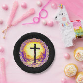 Assiettes En Carton Belle Croix chrétienne détaillée (Fête)