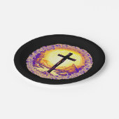 Assiettes En Carton Belle Croix chrétienne détaillée (Angle)