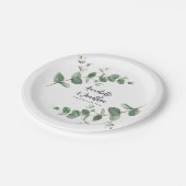 Assiettes En Carton Belle délicate feuille d'eucalyptus feuillage mari (Angle)