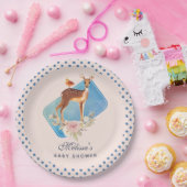 Assiettes En Carton Belle Doe Brown avec Baby shower de points blancs (Fête)