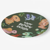 Assiettes En Carton Belle Enfants Green Dino fête d'anniversaire (Angle)