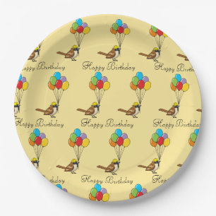 Assiettes En Carton Belle éperon de dessin animé avec ballons Annivers