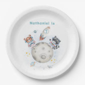 Assiettes En Carton Belle explosion hors de l'espace thème anniversair (Devant)