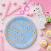 Assiettes En Carton Belle fausse feuille bleu et rose (Fête)