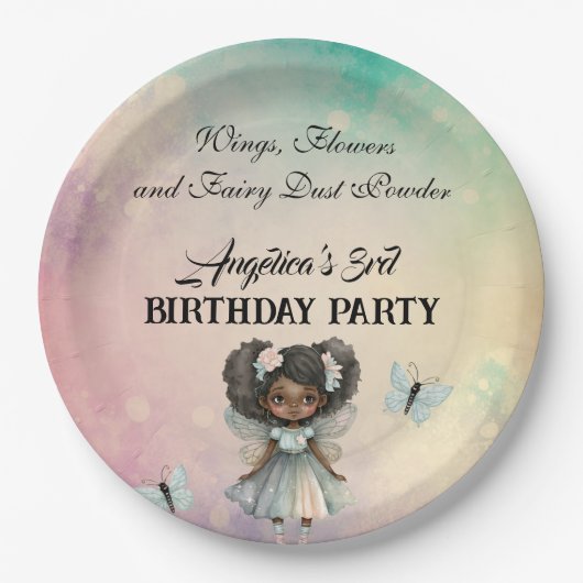 Assiettes En Carton Belle Fée Magique Anniversaire (Devant)