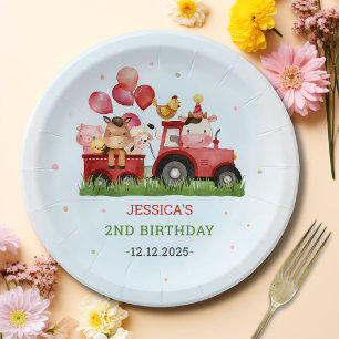 Assiettes En Carton Belle ferme Animaux fête d'anniversaire