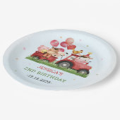 Assiettes En Carton Belle ferme Animaux fête d'anniversaire (Angle)