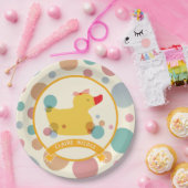 Assiettes En Carton Belle fête d'anniversaire de canard jaune (Fête)