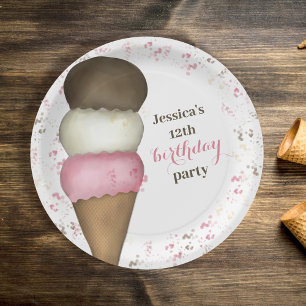 Assiettes En Carton Belle fête d'anniversaire Whimssical Glace Cream C
