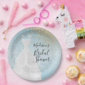 Assiettes En Carton Belle Fête des mariées - Bleu Bébé (Fête)