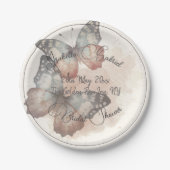 Assiettes En Carton Belle Fête des mariées papillon (Devant)