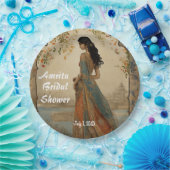 Assiettes En Carton Belle fille en Sari Personnalisée (Fête)