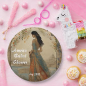 Assiettes En Carton Belle fille en Sari Personnalisée (Fête)