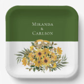 Assiettes En Carton Belle Flore avec Mariage anneaux (Recto)