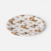 Assiettes En Carton Belle Forêt Animale Automne Motif Art (Angle)
