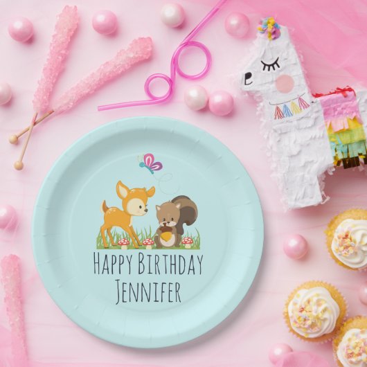 Assiettes En Carton Belle Forêt Animaux Fête d'Anniversaire (Fête)
