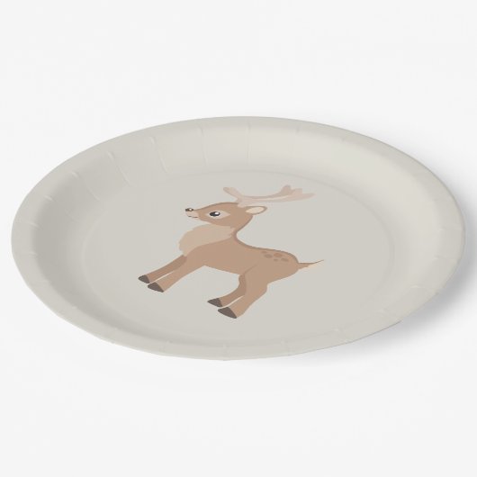 Assiettes En Carton Belle forêt de cerfs (Angle)