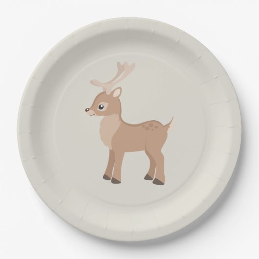 Assiettes En Carton Belle forêt de cerfs (Devant)