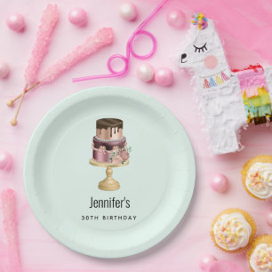 Assiettes En Carton Belle Glam Party Shiny Gâteau Anniversaire