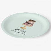 Assiettes En Carton Belle Glam Party Shiny Gâteau Anniversaire (Angle)