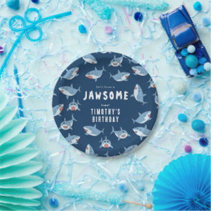 Assiettes En Carton Belle Grande White Sharks Ocean Anniversaire