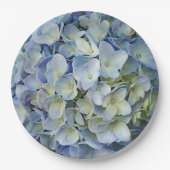 Assiettes En Carton Belle Hydrangée Bleue Fleurs Photo (Devant)