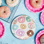 Assiettes En Carton Belle illustration de beignets doux du désert moti<br><div class="desc">Joli beignets anniversaire et baby shower fête déco Avec de mignons beignets en chocolat,  rose,  arroses,  arroses,  glaçés.</div>