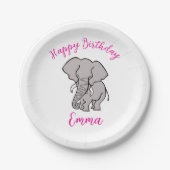 Assiettes En Carton Belle image ELEPHANT - Joyeux anniversaire - (Devant)