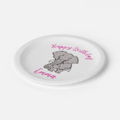Assiettes En Carton Belle image ELEPHANT - Joyeux anniversaire - (Angle)