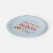 Assiettes En Carton Belle lumière Bleu Joyeuse Fête des mères (Angle)